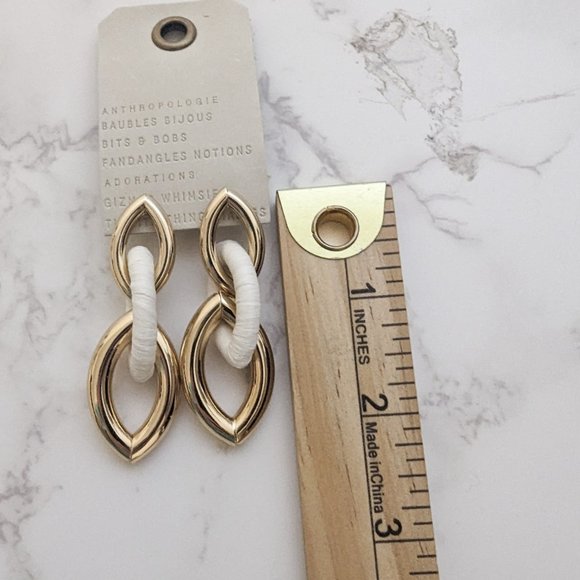 Anthropologie Triple Marquise Drop Earrings - Picture 4 of 6